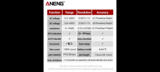 Aneng m113 auto multimeter - 2