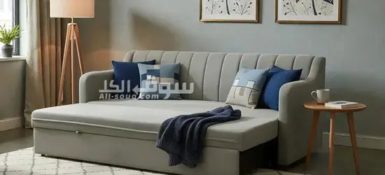 HarmonySleeper Grey Linen Sofa Bed